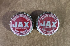 2 Vtg Jax Beer Cork Lined Bottle Cap Unused Jackson Brewing Co New Orleans, LA