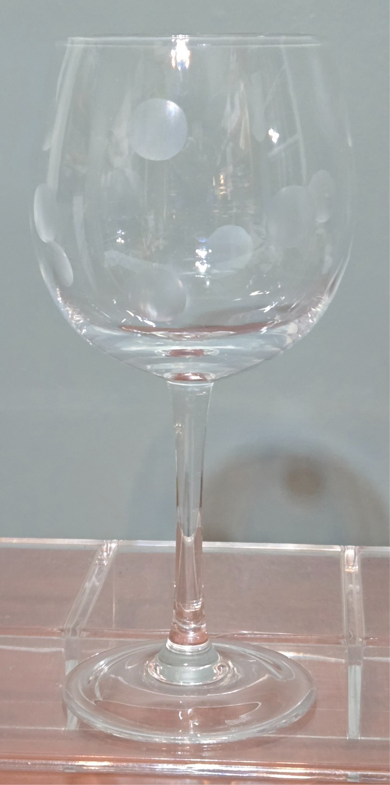 Marquis Waterford Crystal Wine Glass Balloon Polka Dot Clear