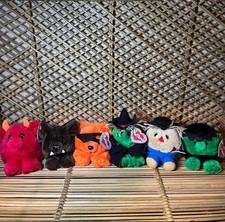 Lot of 6 Halloween puffkins vintage stuffed animals With Tags