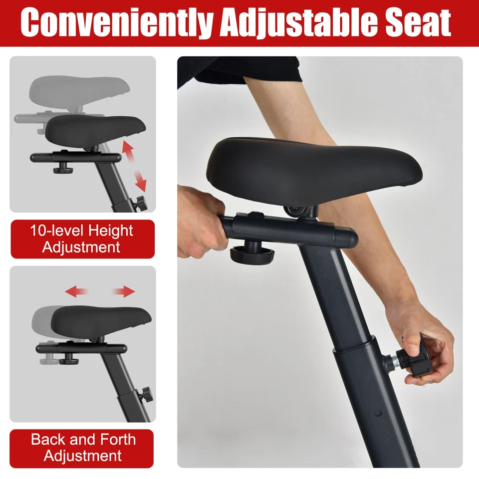 Upright Air Bike Fan Exercise Bike W/Display Adjustable Seat Home Cardio Workout - Image 4 of 4