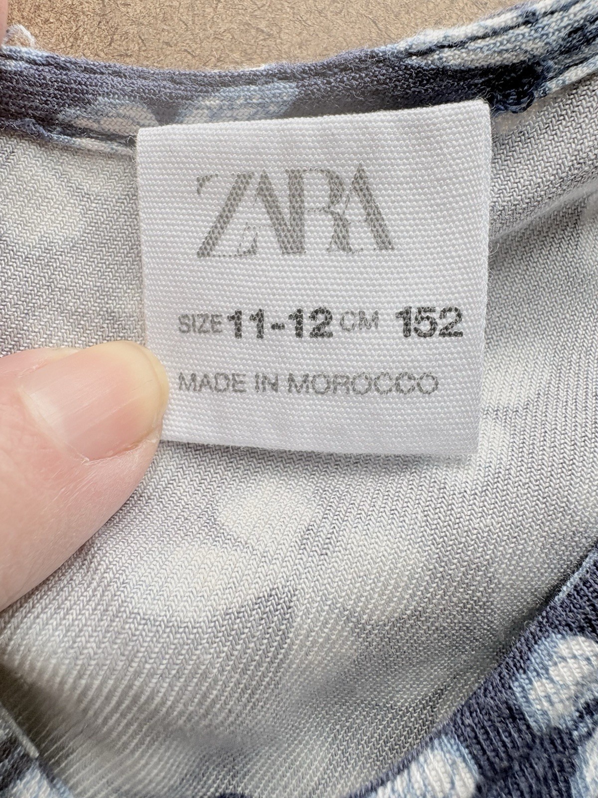 ZARA Girls 11–12 Short Sleeve Floral Dress • Blue Cottagecore Summer Cute thumbnail 5