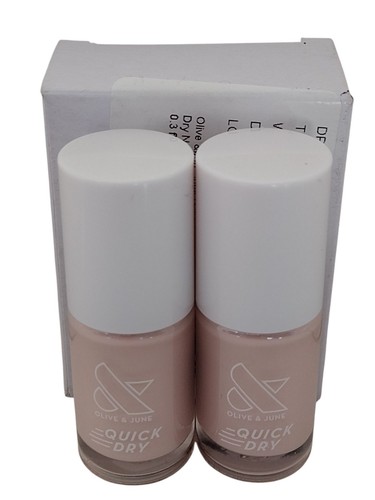 2 PACK Olive & June QUICK DRY LONG LASTING NAIL POLISH COLOR Shade Beige POINTE