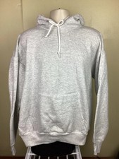 Vtg 90s Deadstock Hanes Plain Heather Gray Pullover Hoodie XL Made In USA NWT