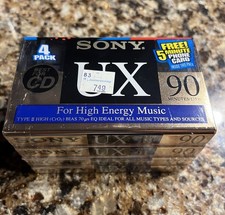 Sony UX 90 Type II High Bias Blank Audio Cassette Tape Sealed Lot of 4 New