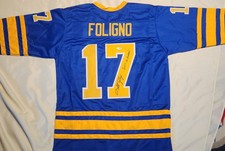 Mike Foligno Autographed Custom Hockey Jersey JSA size XL