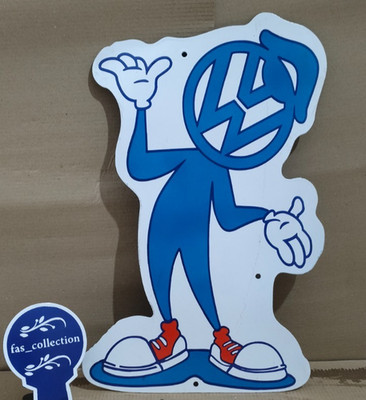 VW Volkswagen Dude Porcelain Enamel Sign  24 x 15  Inches 1 Sided