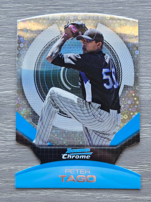 PETER TAGO FUTURES DIE-CUT DISCO FRACTOR 2011 BOWMAN CHROME ROCKIES #16