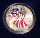 American Eagle Walking Liberty 1999 - 1oz .999 Fine Silver Colorized Dollar