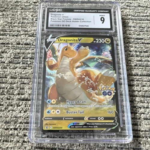 Pokémon Dragonite V Pokémon GO Black Star Promo Holo SWSH235 CGC 9 2022