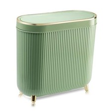 Bathroom Trash Can with Lid 3.2 Gallon Narrow Trash Can Small Mint Green
