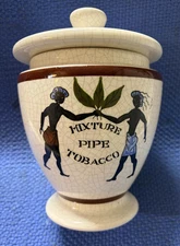 Vintage Savinelli Ceramic Tobacco Jar - Pipe Tobacco 7.5 inch- Made In Italy