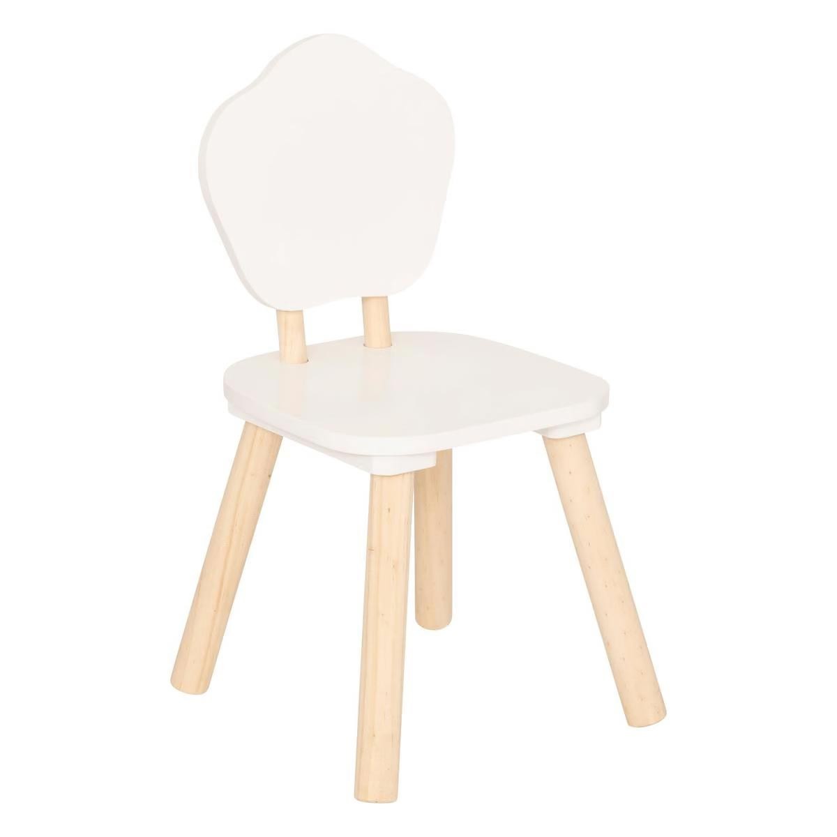 Chaise enfant Douceur blanche 47cm petit siège bois table de jeu