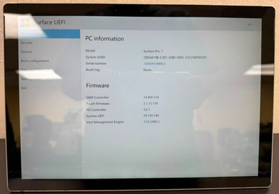 Microsoft Surface Pro 7 i5-1035G4 8GB RAM 256GB SSD 12.3'' Touch White Spot Used