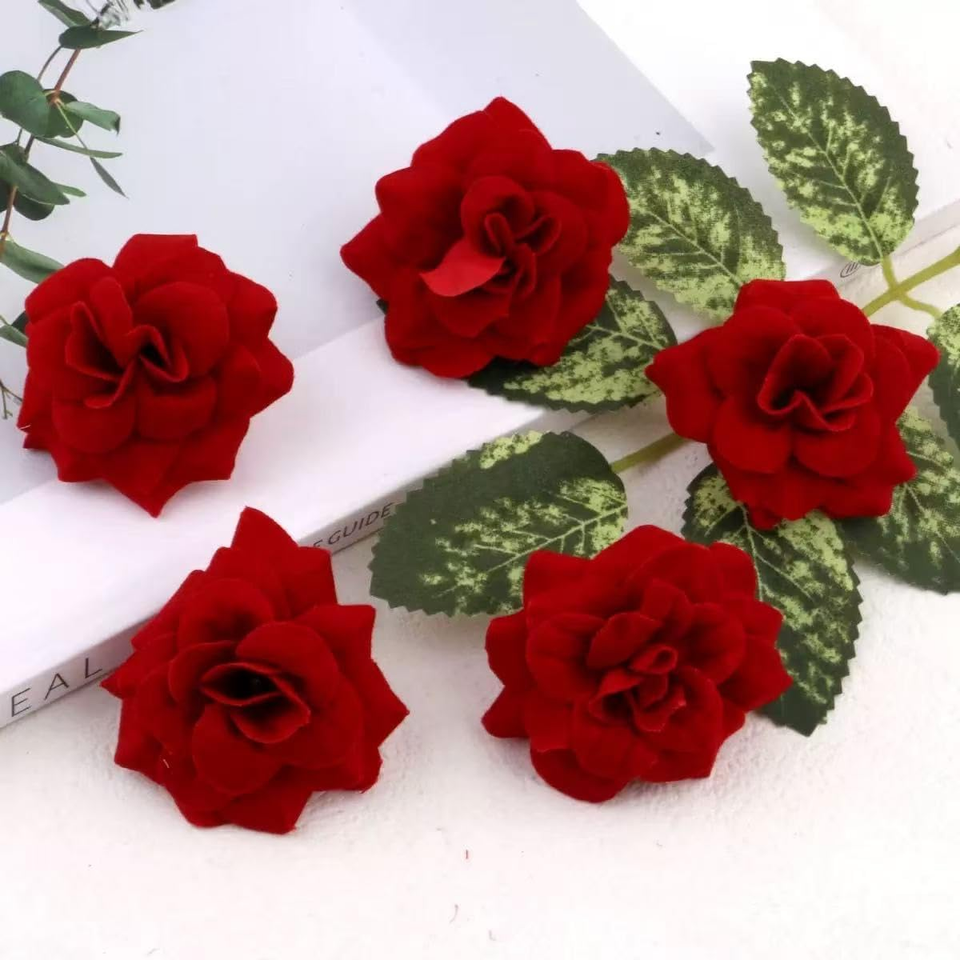 50PCS Mini Red Roses Red Roses Buds Artificial Flowers Bulk Artificial ...