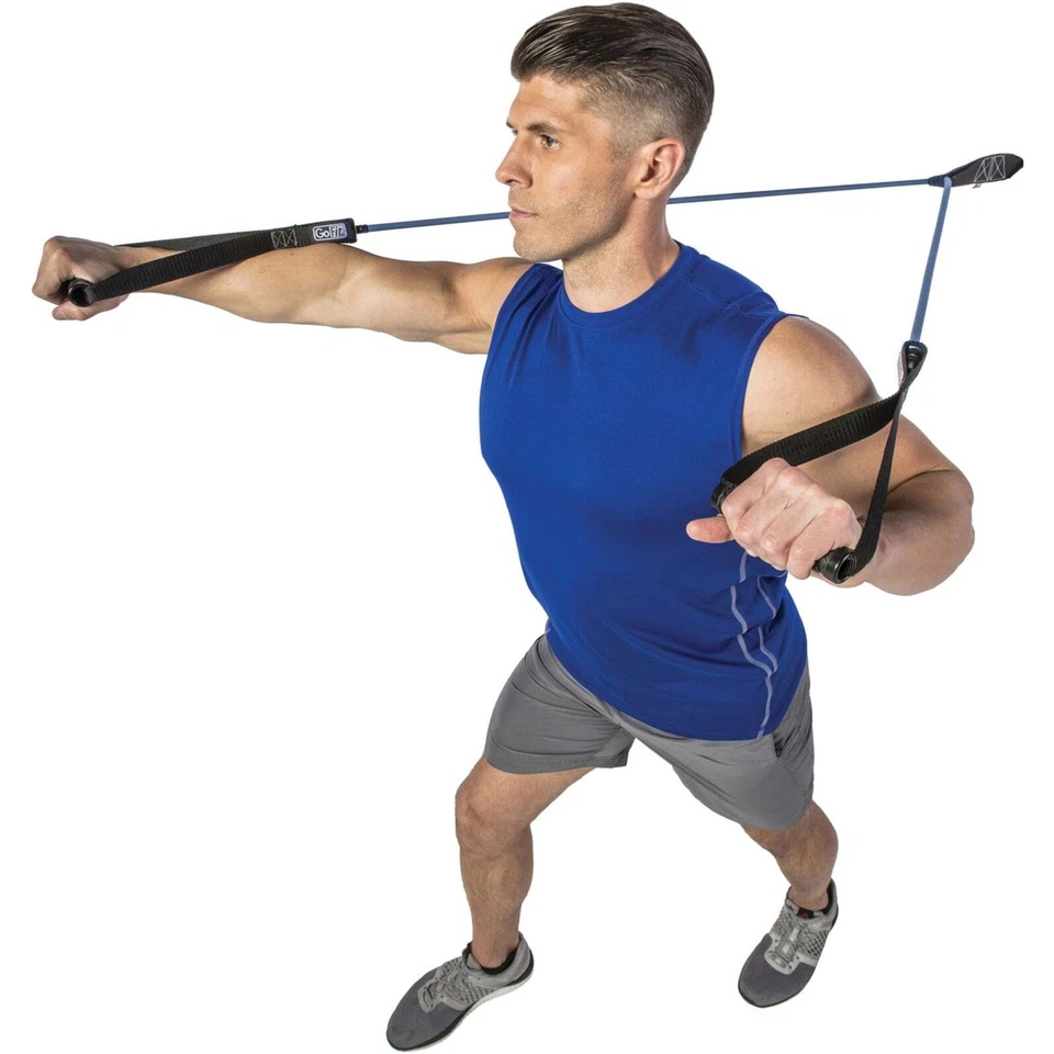 GoFit GF-4TUB-H(40) Pro-Grade Power Tubes with Handles (Blue/40 Lbs.) Pilates - Image 4 of 4