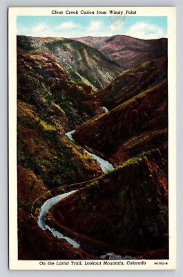 CO Clear Creek Canyon View Windy Point Lariat Trail Lookout Mountain Postcard