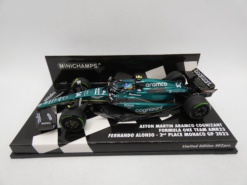 Aston Martin Aramco AMR23 Fernando Alonso #14 2nd Monaco 2023 MINICHAMPS 1/43