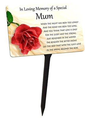 Mum Memorial Plaque Stake The Rose Lyrics Waterproof Garden
