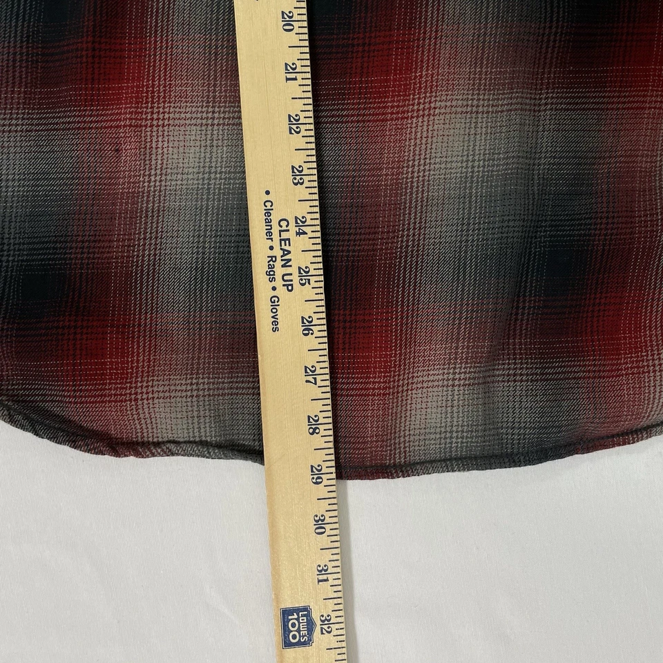 Vans Mens Shirt Button-Up Plaid Flannel Size M Burgundy Gray Skate. - Image 4 of 4