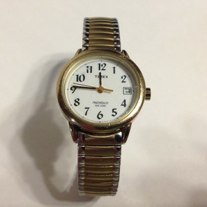 Timex Indiglo Wr 10m 18k Gold Plated Date Womens Stretch Band Watch Vintage Ebay