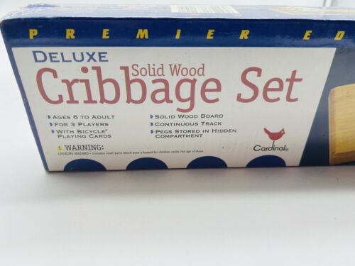 Vintage Cribbage Board Solid Wood Deluxe Set Premier Edition Game 1997 - Sealed - Picture 4 of 6
