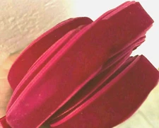 vintage 5/8" velvet ribbon trim fuchsia rubis 16mm 49.5"pc made in Switzerland