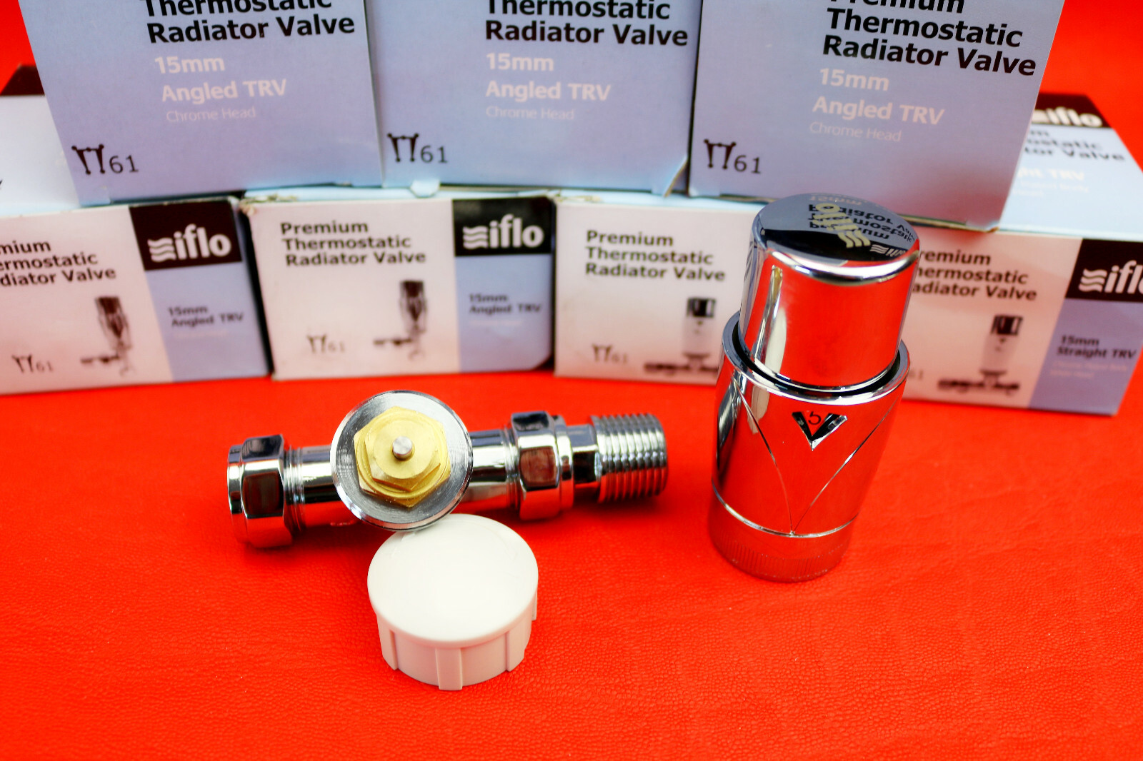 Iflo 15mm Chrome TRV Straight/Angled Thermostatic Radiator Valve Pack 1 ...