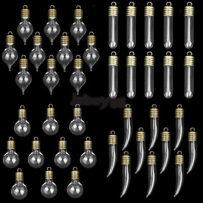 10 Stck. Mini Klein Klar Leer Glas Flasche Fläschchen Zylinder Rohr/Träne/Glühbirne