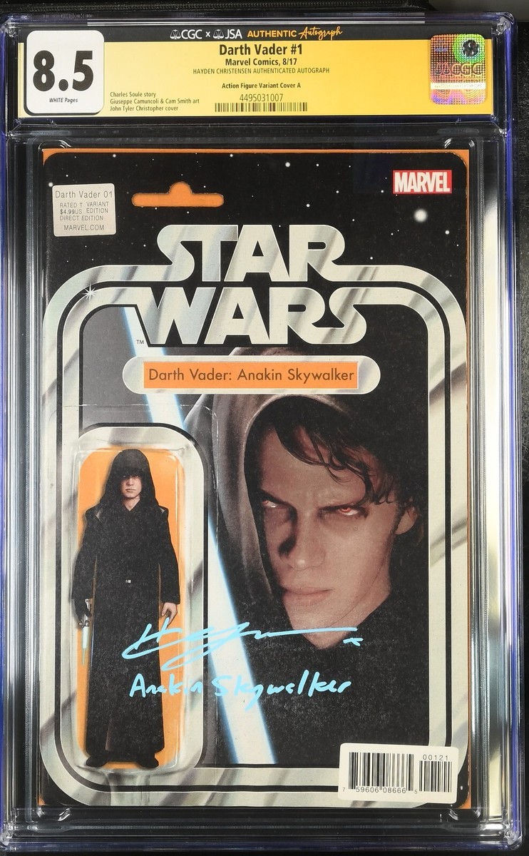 HAYDEN CHRISTENSEN SIGNED DARTH VADER #1 ACTION FIGURE COVER COMIC