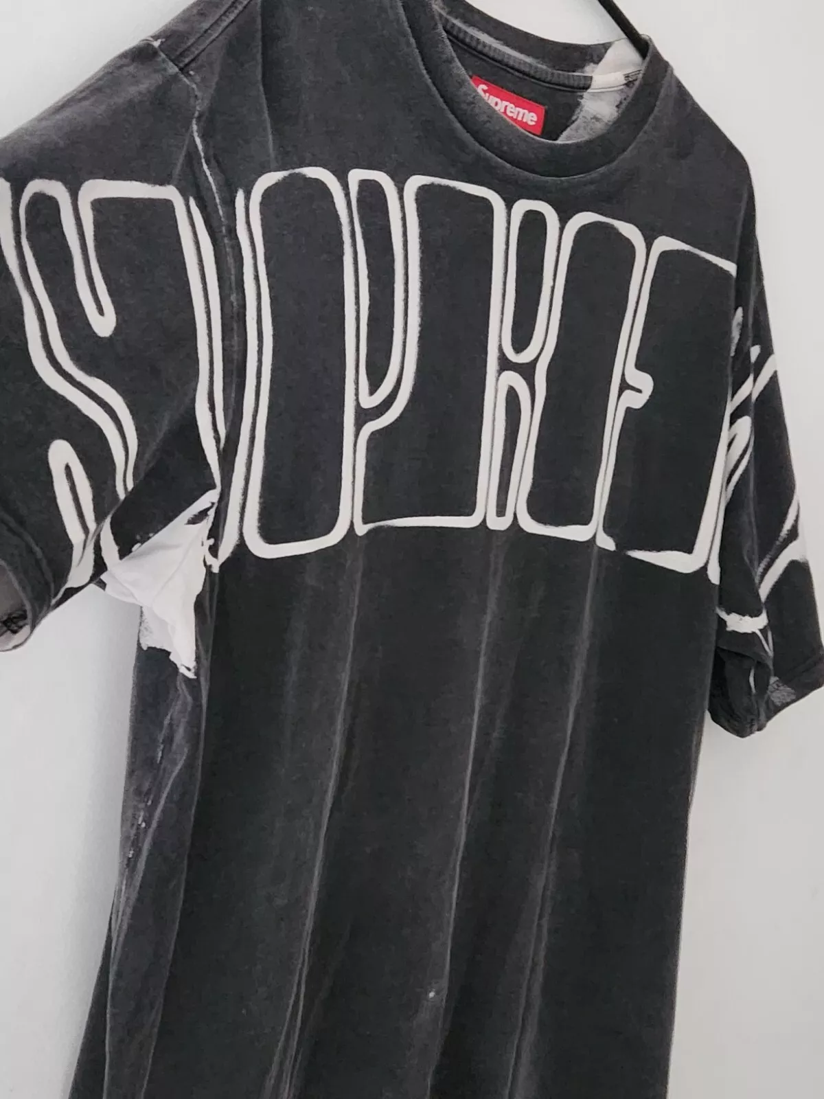 T shirt Noir Supreme Overprint Knockout S/S Taille L Grande