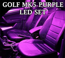 FOR VW GOLF MK5 2003+ PURPLE INTERIOR XENON LED LIGHT BULBS NO ERRORS UPGRADE 