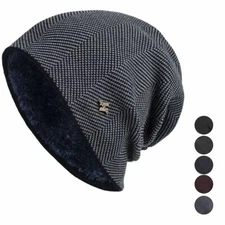 Men's Womens Knit Baggy Beanie Winter Warm Cashmere Hat Ski Slouchy Thick Cap US