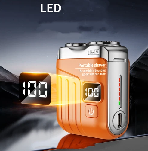 Portable Rotary Dual Ring Electric Shaver,Waterproof Mini Display Beard Shaver - Bild 12 von 38