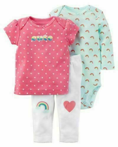 Carter's Girl's  Set 3 Piece Set Body Suit ,Shirt  and Leggings