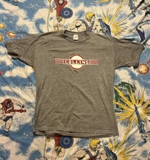 Vintage Jerzees Gray COLLINS Short Sleeve Shirt VTG 1990s XL Euc 50/50 Single