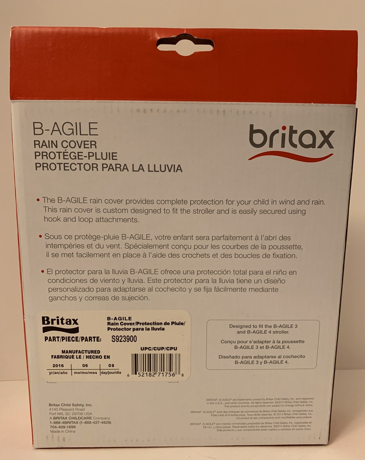 britax b agile rain cover