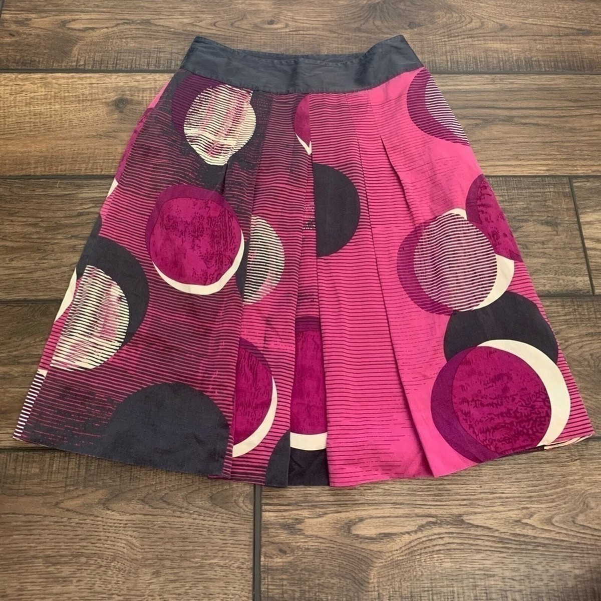 Nic+Zoe Silk Pleated Lined Midi Skirt Lightweight Woman’s Size