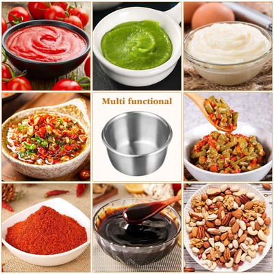 6 PCS Metall Tasse Gewürz Gericht Snack Platte Metall Dipping Sauce