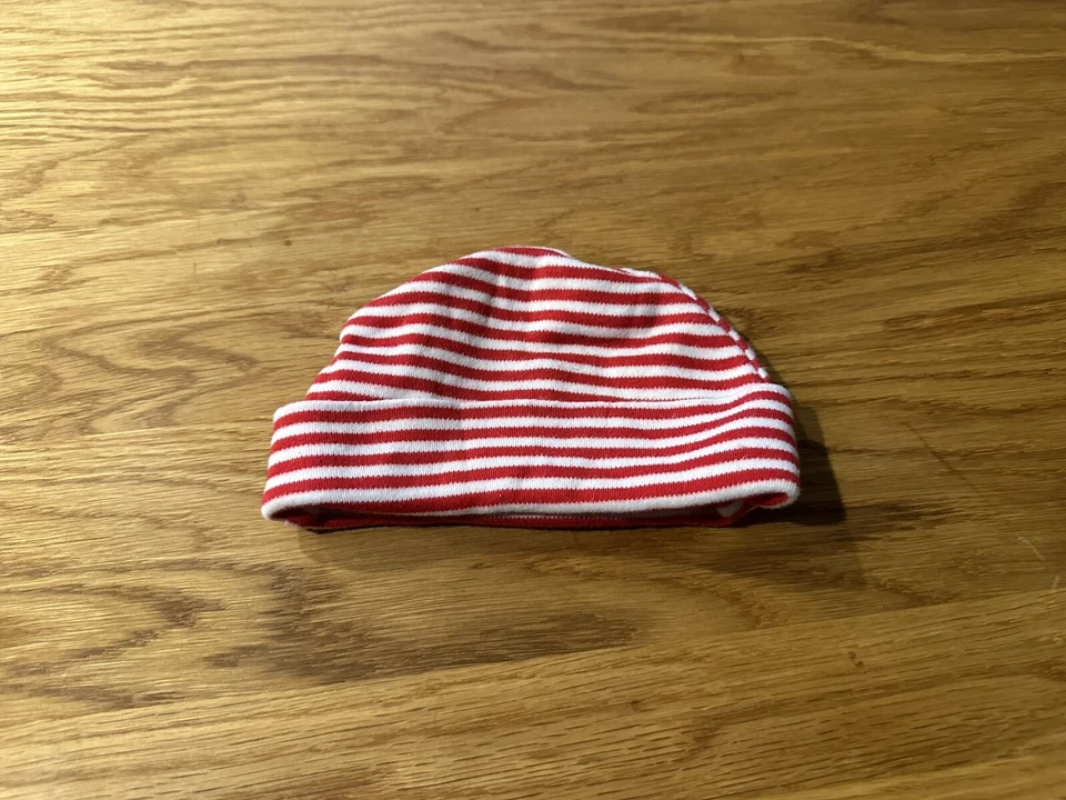 Buc-ees Bucees Red Striped Newborn Baby Winter Knit Beanie Hap Cat - Image 2 of 2
