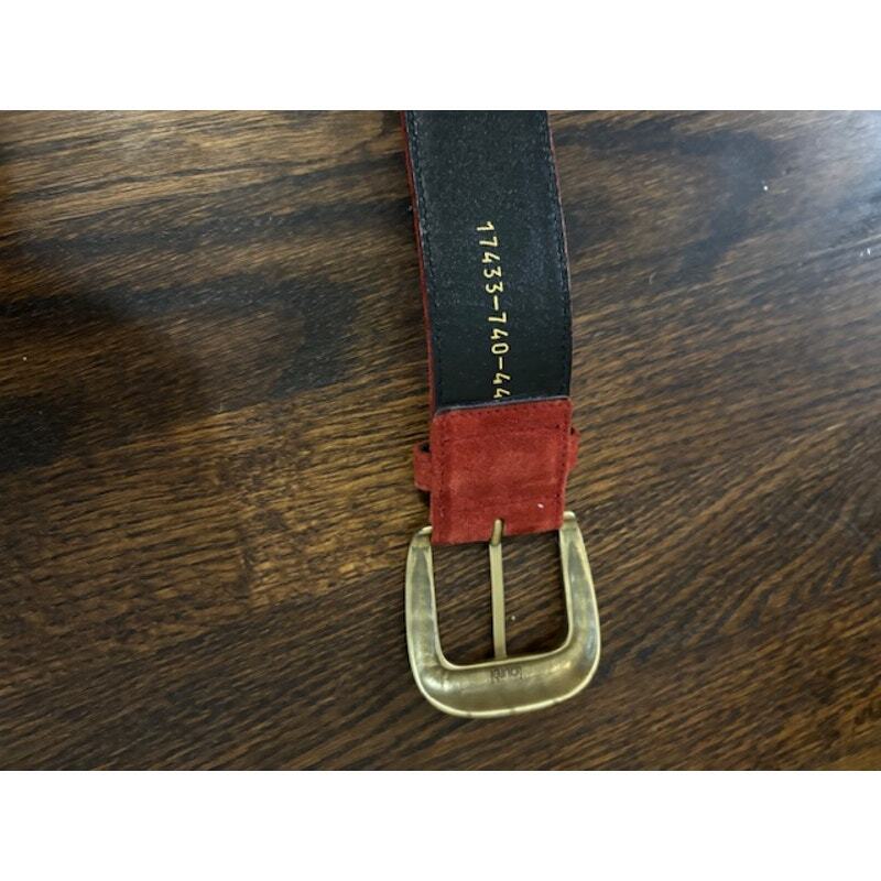 Vintage Laurel Genuine Leather Belt Made in Italy Red Suede  display picture 3