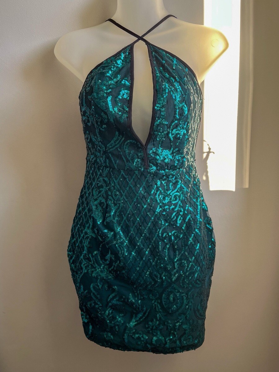 Pretty Little Thing PLT sequin Mini Party Festival Dress Size