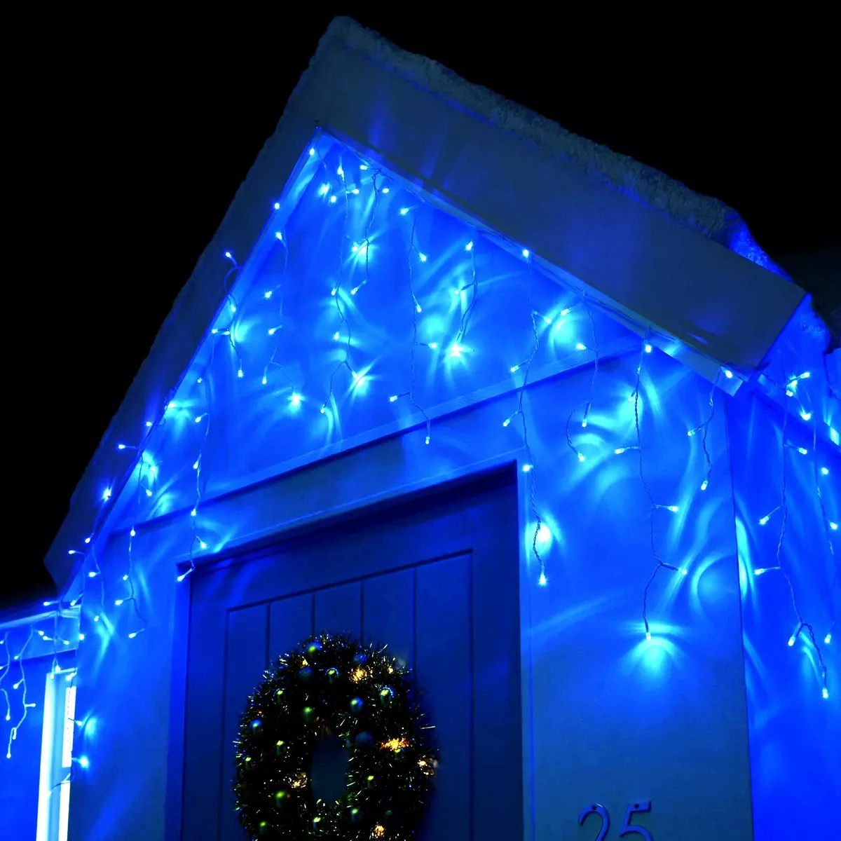 50M 1000 IP44 Ultra Bright LED Blue Icicle Lights with 8 Memory Functions