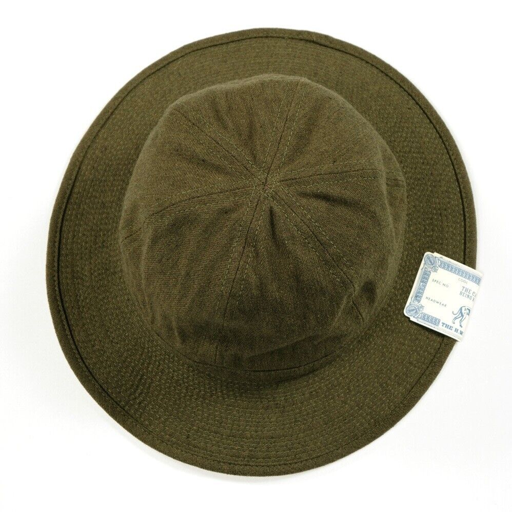 H.W. DOG & CO. Fatigue Hat Wool Cotton Serge Khaki Made H.W. DOG & CO. Fatigue Hat Wool Cotton Serge Khaki Made