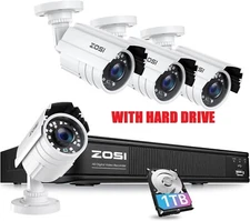 4 cámaras de seguridad para exteriores 1080P Video de visión nocturna con cable