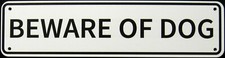 Beware Of Dog Sign Double Layered Aluminum 12 X 3