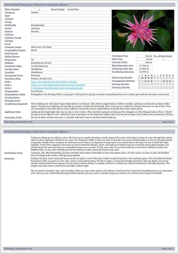 New 2020 Version Bromeliad Collector Database Professional Software CDROM - Picture 7 of 12