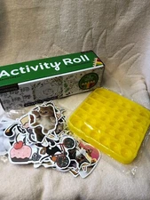 Mixed Lot Activity Roll Colored Pencils Fidget Toy and 50 Cat Kitten Stickers