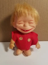 Vintage 5" Doll Figure Made In  Japan Happy Grin Looks Like Bam Bam