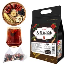 Ginseng Five Treasure Tea - Kidney Support, Red Date Herbal Blend / 25pcs