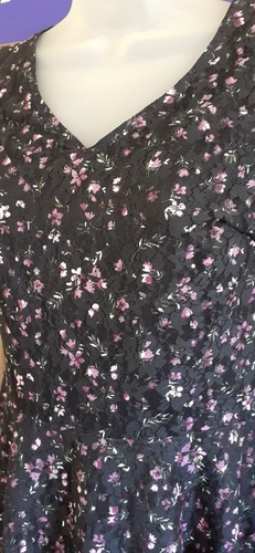 My Michelle Womens Purple Floral Fit & Flare Dress Size 9 - Picture 4 of 4